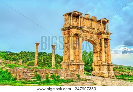 Arch Of Caracalla At Djemila. Unesco World Heritage In Algeria