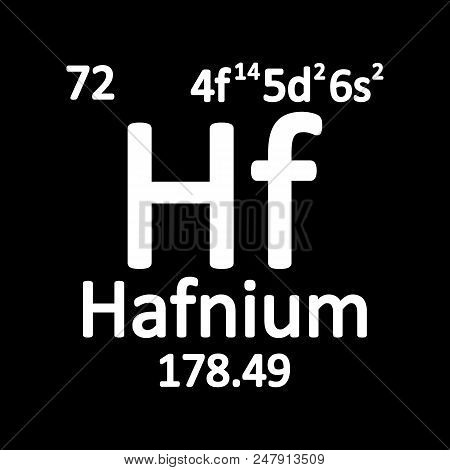 Periodic Table Element Hafnium Icon On White Background. Vector Illustration.