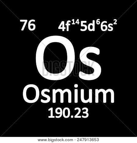 Periodic Table Element Osmium Icon On White Background. Vector Illustration.