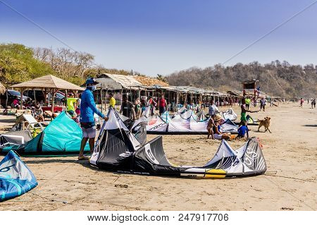 La Boquilla Cartagena, Colombia. March 2018. A View Of La Boquilla Beach Near Cartagena Colombia