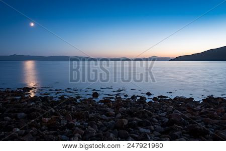 A View Into The Late Night Western Sky In The North Of Scotland Near Applecross.