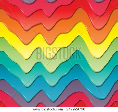 Vector 3d Illustration. Cream Design Of Cakes. Seamless Pattern. Template Design Abstract Realistic 