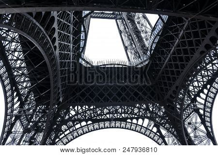 The Eiffel Tower From The Ground In Paris, France