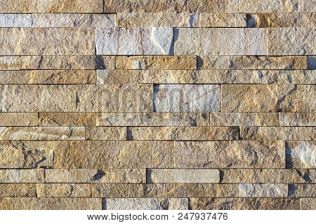 Fragment Of A Wall Made Of Stone. Stone Wall.
