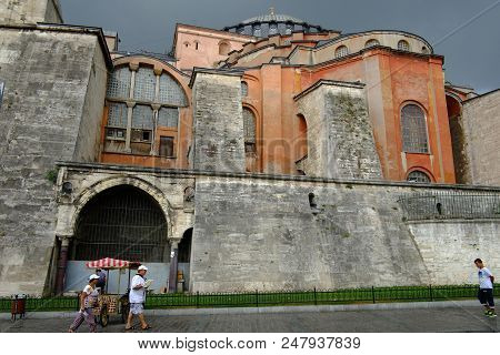 Istanbul, Turkey - Circa July 2014 . Santa Sofia, External View