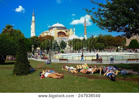 Istanbul, Turkey - Circa July 2014 . Santa Sofia, External View