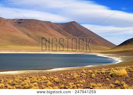 Laguna Miniques Is The Lake Next To Laguna Miscanti, Located In The Altiplano Of Northern Chile