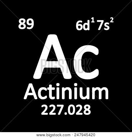 Periodic Table Element Actinium Icon On White Background. Vector Illustration.