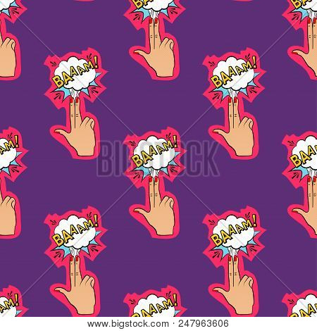 Abstract Seamless Pin Up Pattern For Girls, Boys, Clothes. Creative Vector Pin Up Pattern With Finge