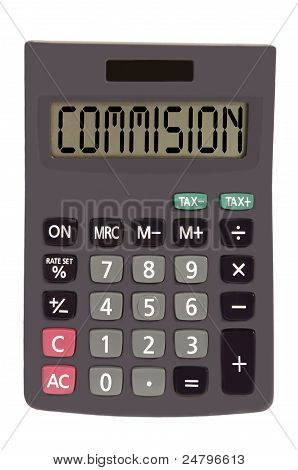 Oude Calculator op witte achtergrond weergegeven: tekst 