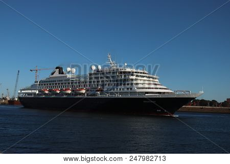 Ijmuiden, The Netherlands -june 30 Th 2018: Prinsendam Operated By Holland America Line, Leaving Ijm