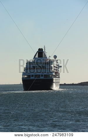 Ijmuiden, The Netherlands -june 30 Th 2018: Prinsendam Operated By Holland America Line, Leaving Ijm