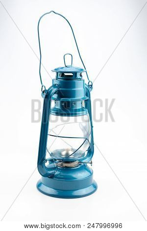Blue Kerosene Lamp.