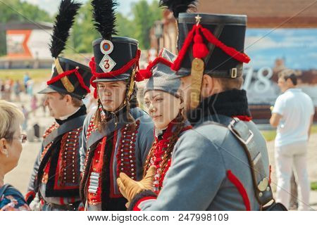 Novokuzneck, Russia - 01.07.2018 : Soldiers In The Old Form The Time Of Napoleon