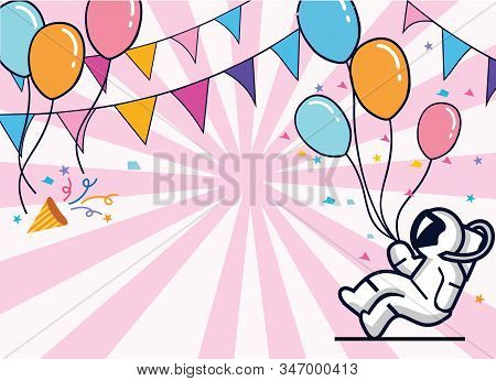 Happy Birthday Background Template Design Vector Stock