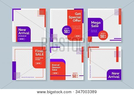 Creative Minimalist Social Media Post Template. Simple Banner Sale Template