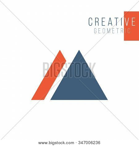 Mountain Abstract Creative Triangle Symbol Design For Company Logo. Corporate Tech Geometric Identit