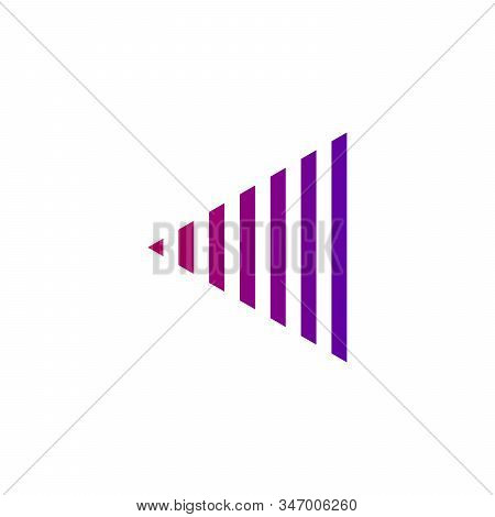 Futuristic Abstract Geometric Triangle Logo Design Made Out Of Stipes. Corporate Tech Geometric Iden