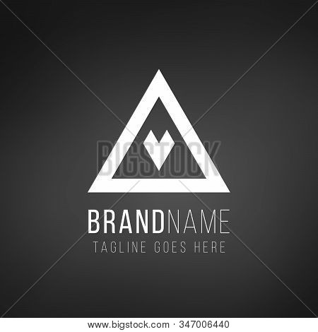Pyramid Abstract Creative Triangle Symbol Design For Company Logo. Corporate Tech Geometric Identity