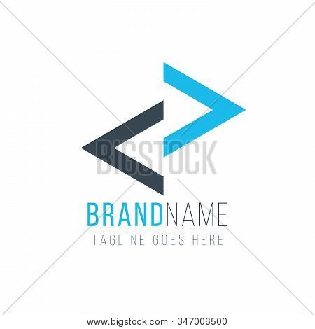 Arrows Left Right Logo Design Template. Direction Flat Business Icon Of Company Identity Symbol Conc