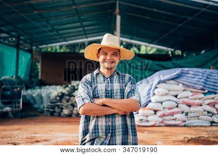 Farmer Agriculturist With Organic Fertilizer