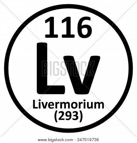 Periodic Table Element Livermorium Icon. Vector Illustration.