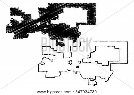Palmdale City, California (united States Cities, United States Of America, Usa City) Map Vector Illu