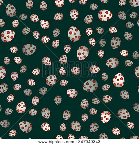 Beautiful Seamless Pattern. Happy Easter Background. Easter Egg With A Cute Pattern. Vector Illustra