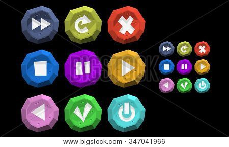 Game Ui Interface Buttons Game Art Icons Menu Vector.