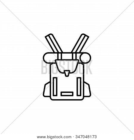 Backpacker, Bag, Travel Line Icon On White Background