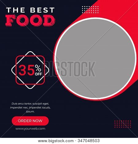 Food social media post template, Super food vector social media post template, Delicious Food Social media post Design template for vector illustration Eps 10.