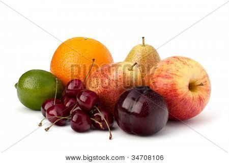 Fruit verscheidenheid geïsoleerd op witte achtergrond