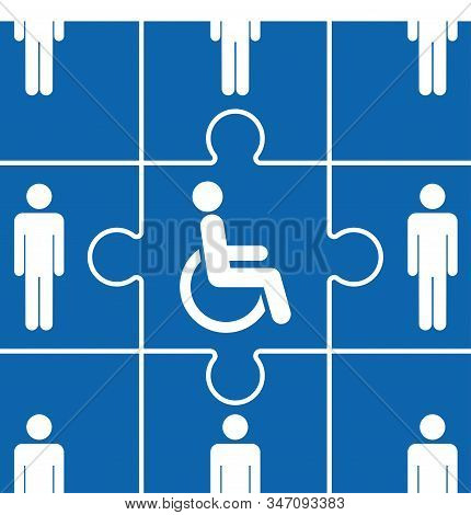 Inclusion Equality Puzzle Concept Isolated Stock Vector Illustration