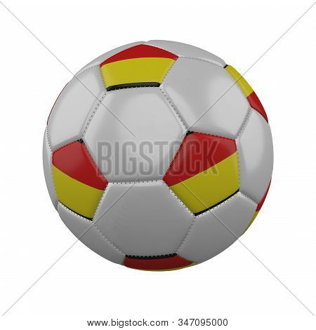 Flag Of Tamil Eelam On Soccer Ball On White Background, 3d Render
