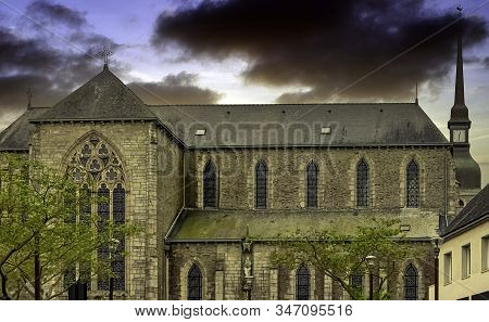 Ploermel, Brittany, France - May 30: Sunrise Over Chapel Of The Brothers Of La Mennais (chapelle Des