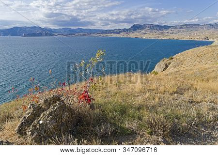 View Of The Kapsel Bay From Cape Meganom, Crimea, A Sunny Day In September.