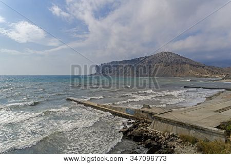 View Of Cape Alchak From Kapsel Bay. Crimea, September.