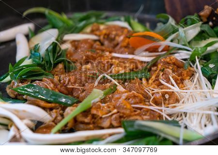 Dak Galbi - Traditional Korean Stir Fried Chicken With Spicy Sauce.