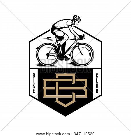 Vector Road Biking Badge Design
