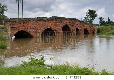 hohe WasserstÃ¤nde an Eckington BrÃ¼cke
