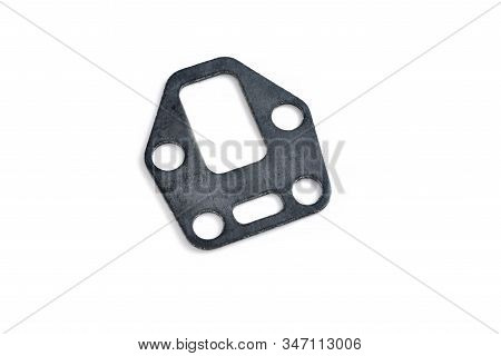 Gasket Automobile Paronite Auto Part On A White Background Close-up