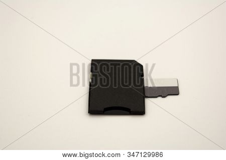 Set Of Microsd Card With Sd Adapter Isolated On White Background