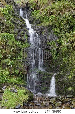 Hollow Brook Waterfall Below Martinhoe On North Devon Coast Path