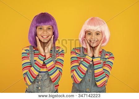 Anime Cosplay Party Concept. Animation Style Characterized Colorful Graphics Vibrant Characters Fant