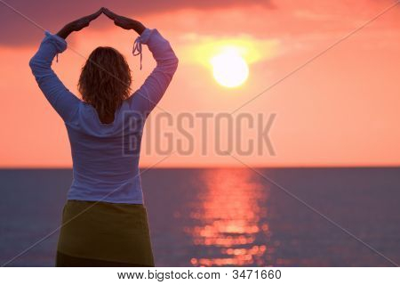 Mujer en Sunset