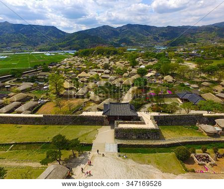 Aerial View Of Nakan Eupseong Fortress, Suncheon, Jeonnam, South Korea, Asia