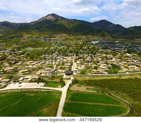 Aerial View Of Nakan Eupseong Fortress, Suncheon, Jeonnam, South Korea, Asia