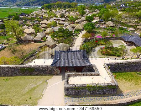 Aerial View Of Nakan Eupseong Fortress, Suncheon, Jeonnam, South Korea, Asia