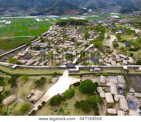 Aerial View Of Nakan Eupseong Fortress, Suncheon, Jeonnam, South Korea, Asia