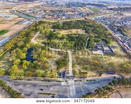Aerial View Of Oreung Ancient Tomb Of Gyeongju, Gyeongnam, South Korea, Asia